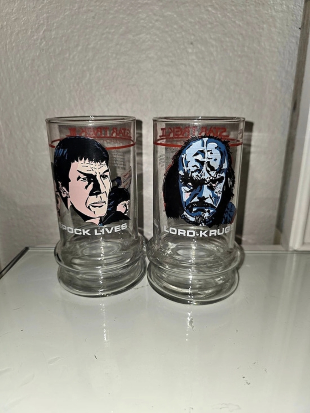 Star Trek The Search for Spock glasses Collectible Drinkware Set of 2